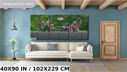 Green Bay’s Heart: Statue of Devoted Packers Fans Lambeau Field Metal Acrylic Print Wall Art Green Bay Wisconsin