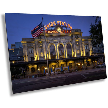 Hub of the Mountain West: Denver Union Station Metal Acrylic Print Wall Art Colorado Transportation Hub Landscape Historic Landmark