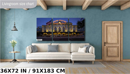 Hub of the Mountain West: Denver Union Station Metal Acrylic Print Wall Art Colorado Transportation Hub Landscape Historic Landmark