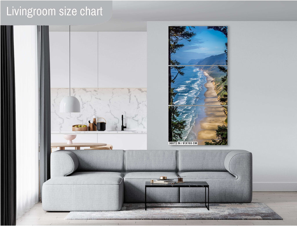 Oregon Shoreline Serenity: Hobbit Beach from Forest Canopy Wall Art Print Florence Photography