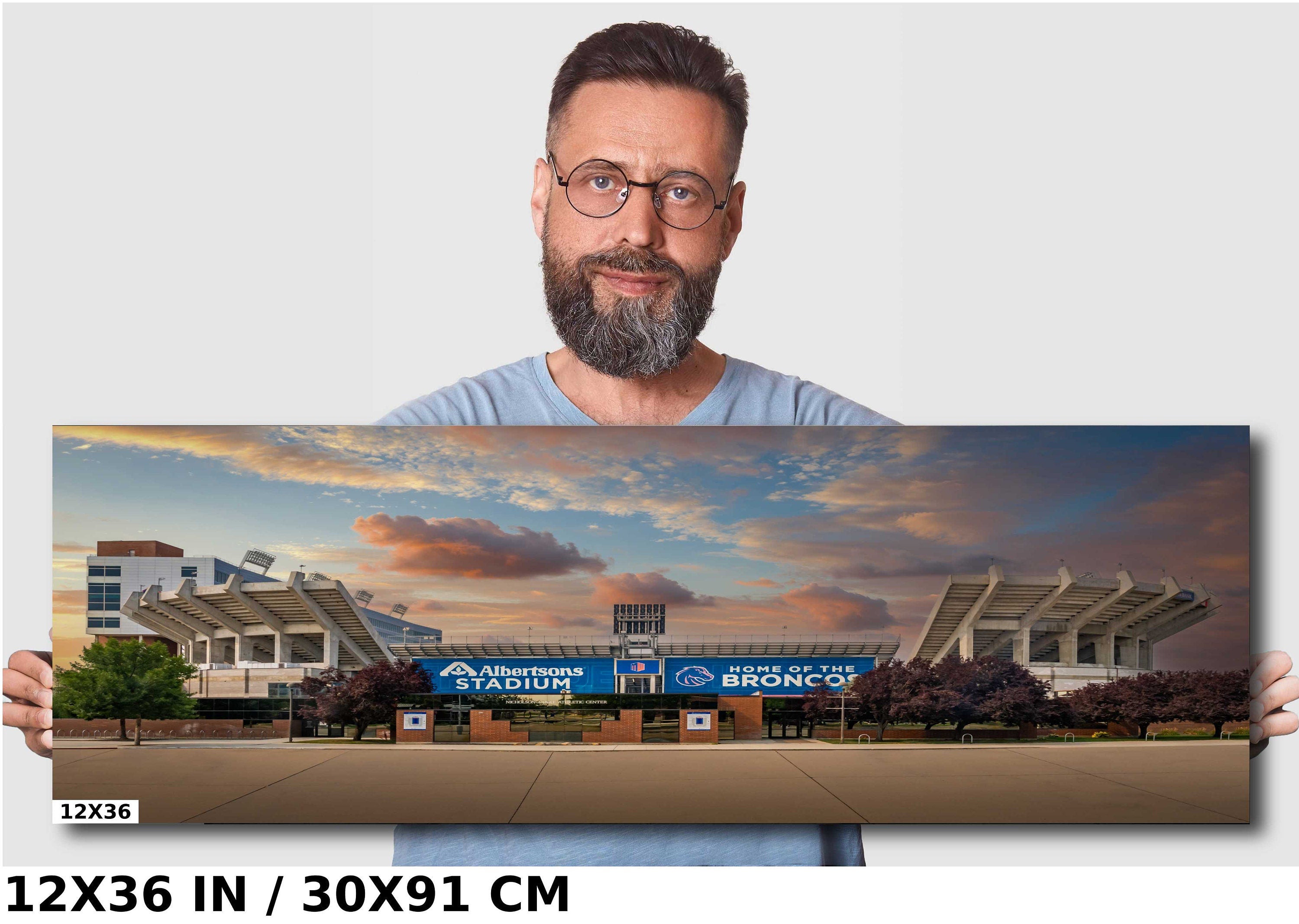 Boise State Broncos Wall Art Print: Albertsons Stadium at Dusk