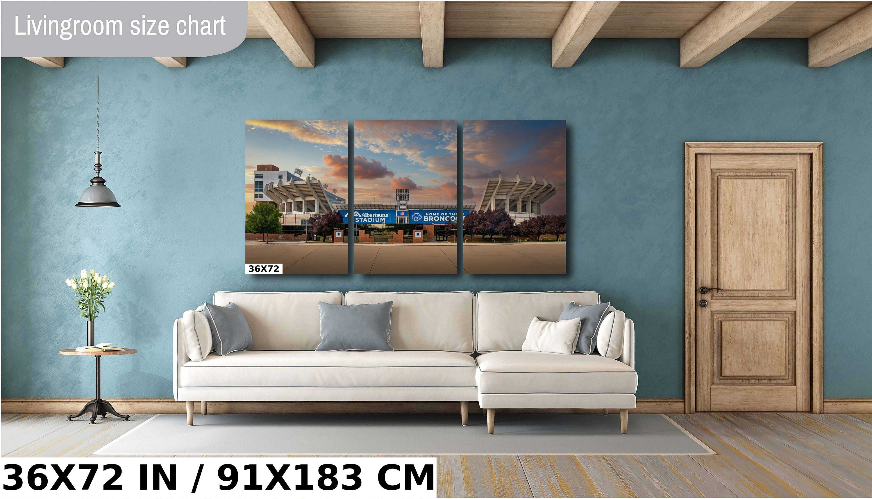 Boise State Broncos Wall Art Print: Albertsons Stadium at Dusk