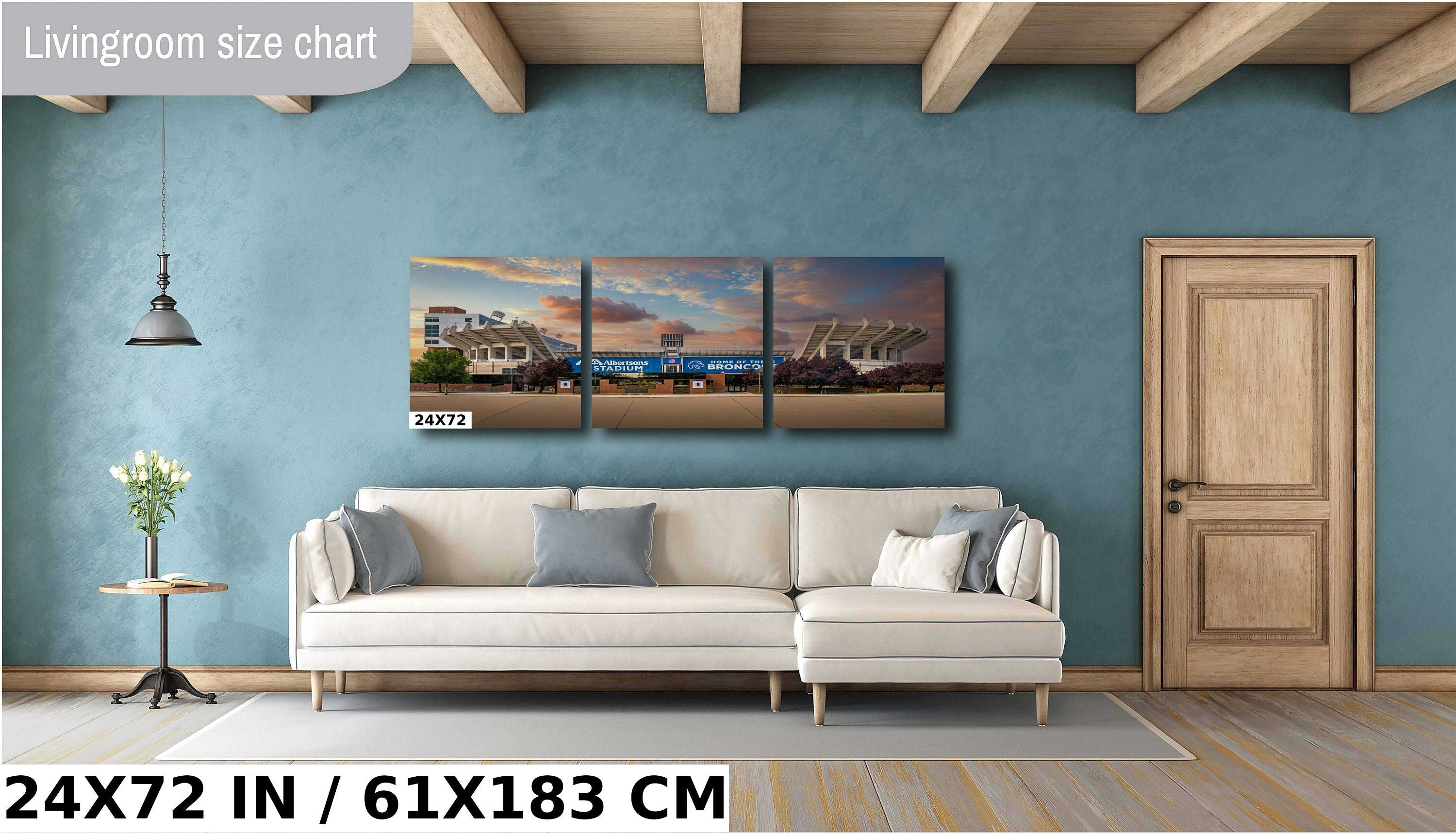 Boise State Broncos Wall Art Print: Albertsons Stadium at Dusk