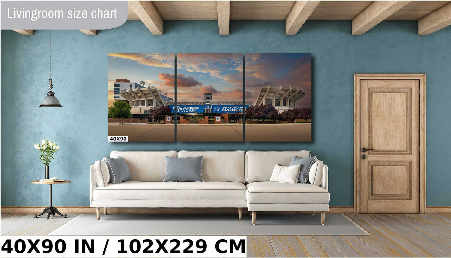 Albertsons Stadium Wall Art – Boise State Broncos Football Art Canvas Print