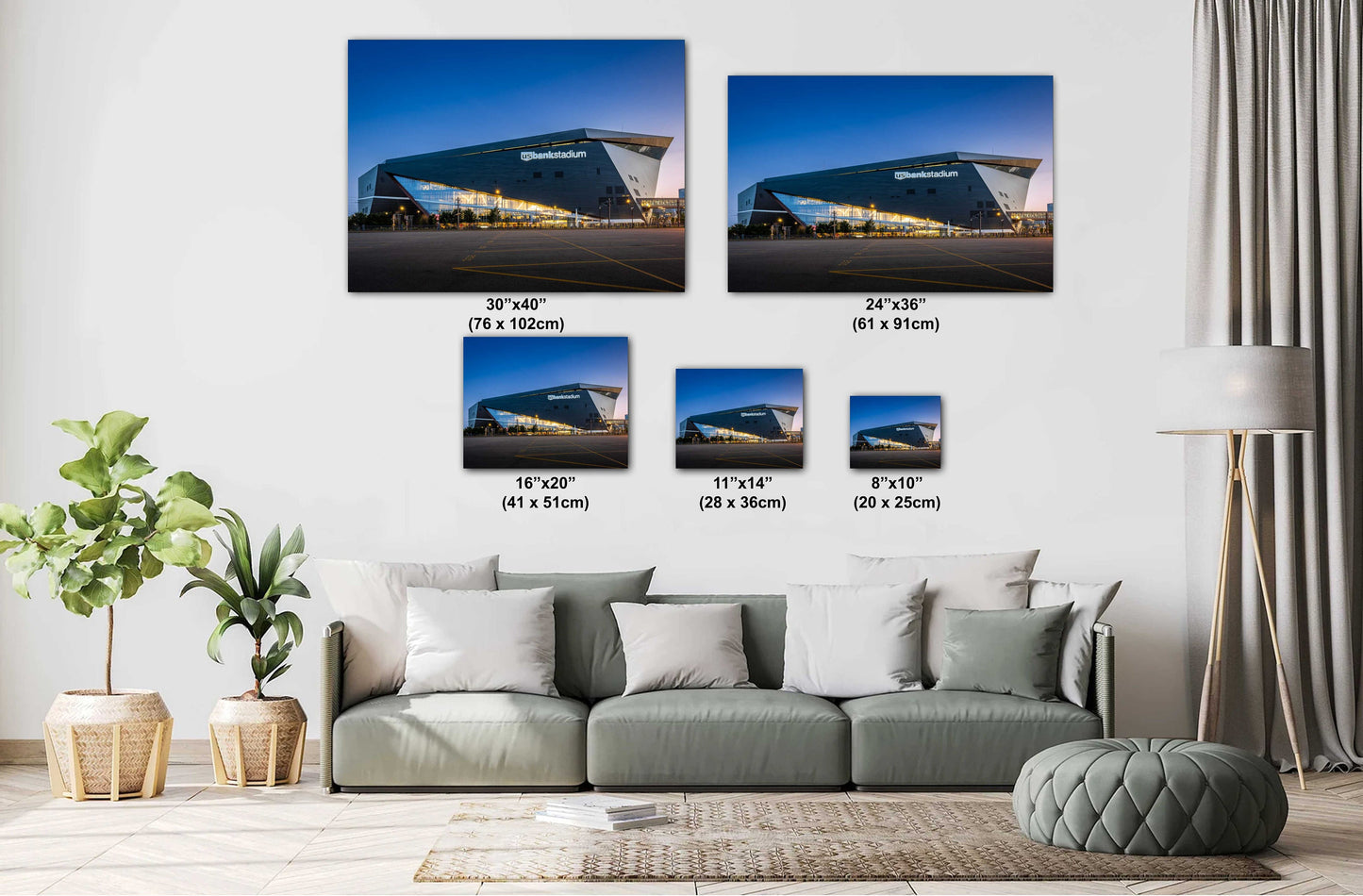 U.S. Bank Stadium Wall Art – Minneapolis Stadium Print | Modern Sports Decor