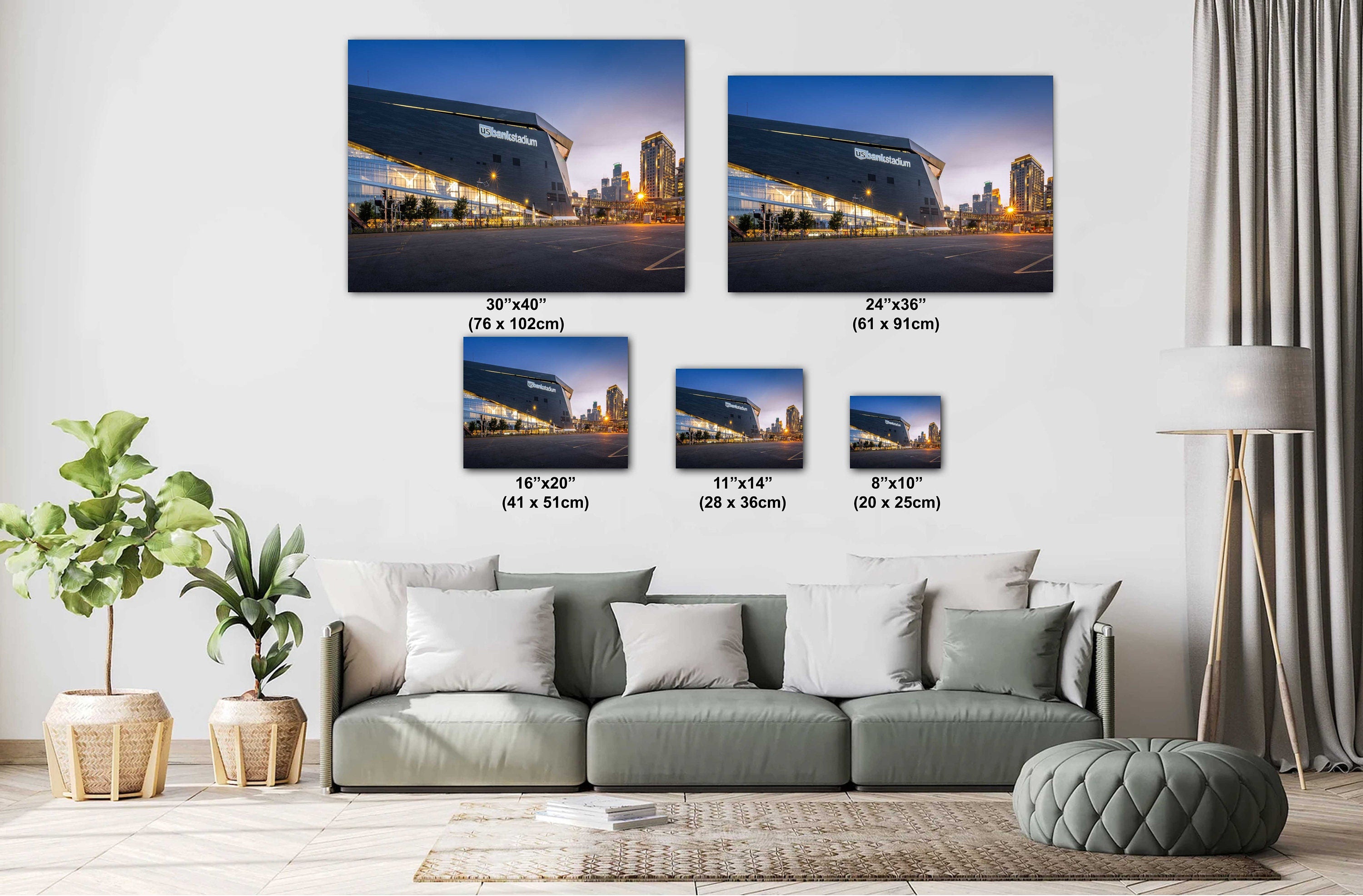U.S. Bank Stadium Sunset Minneapolis Vikings Photography Wall Art