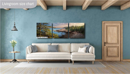 Acadia National Park Wall Art - Green Trees Framing Monument Cove Lake Landscape Photography