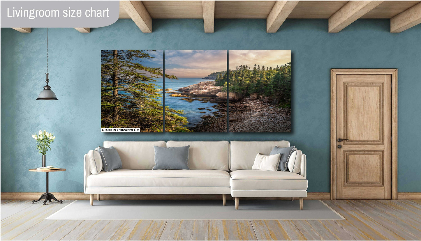 Acadia National Park Wall Art - Green Trees Framing Monument Cove Lake Landscape Photography