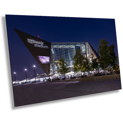 Vikings Night Light – U.S. Bank Stadium Glowing Minneapolis Wall Art Print