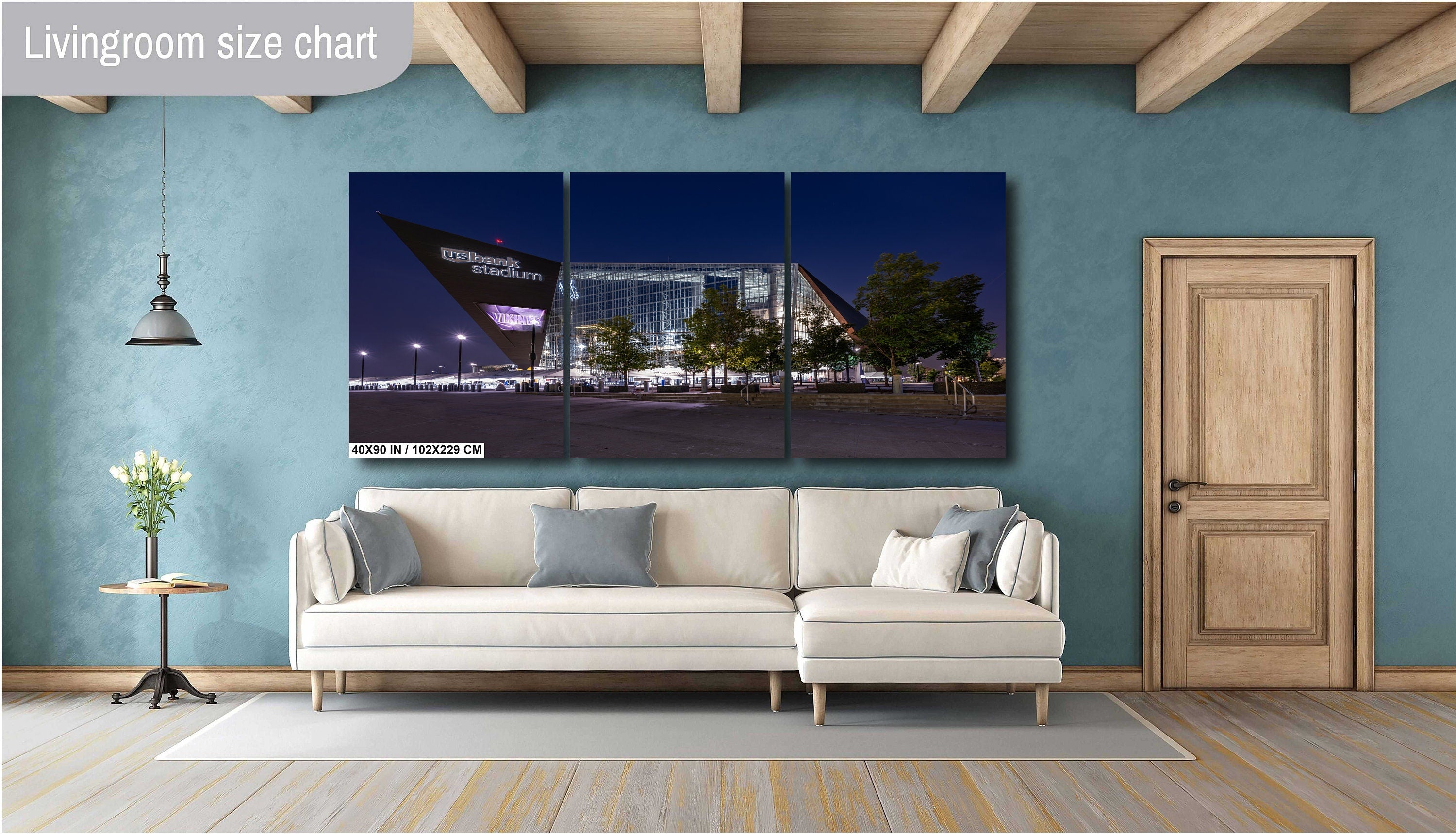 Vikings Stadium Night: Minneapolis Downtown Photography Wall Art