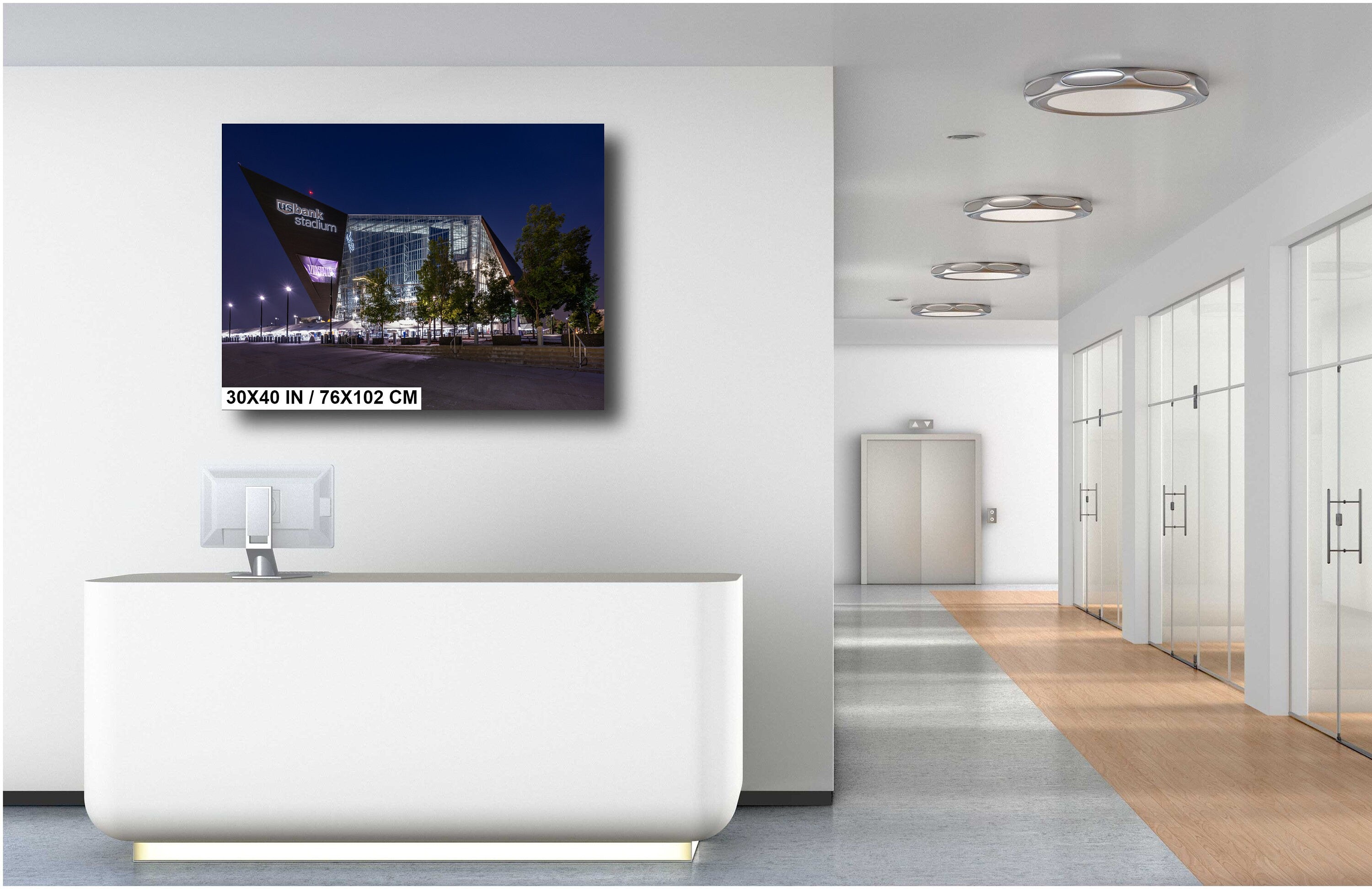 Vikings Stadium Night: Minneapolis Downtown Photography Wall Art