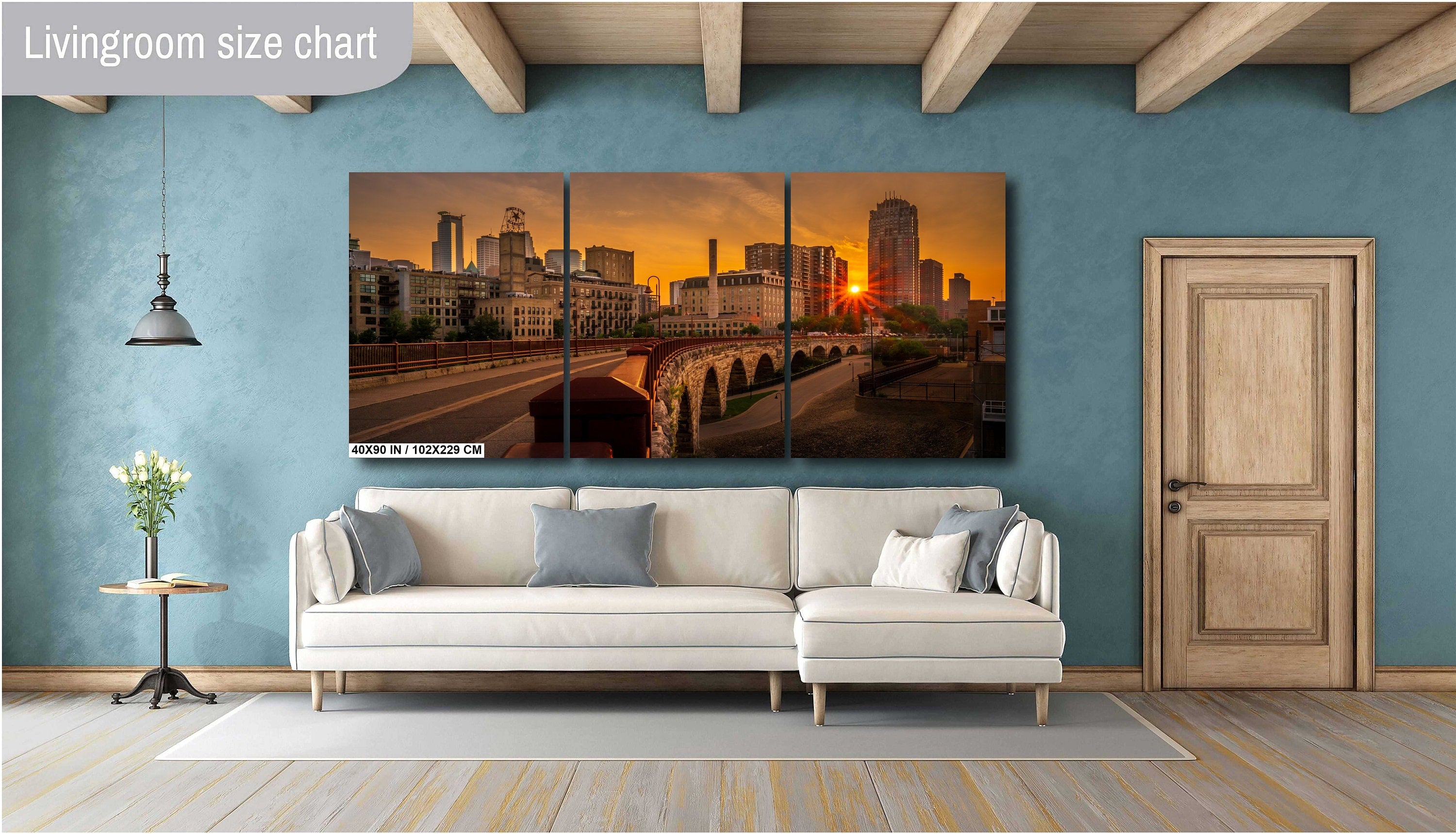 Minneapolis Old Stone Arch Bridge Sunset: Downtown Photography Wall Art
