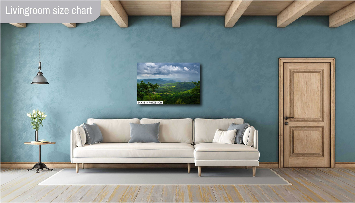 Blue Ridge Beauty: Blue Ridge Mountains of North Carolina Wall Art Print Appalachian Mountains Aluminum/Acrylic/Metal/Canvas Home Decor