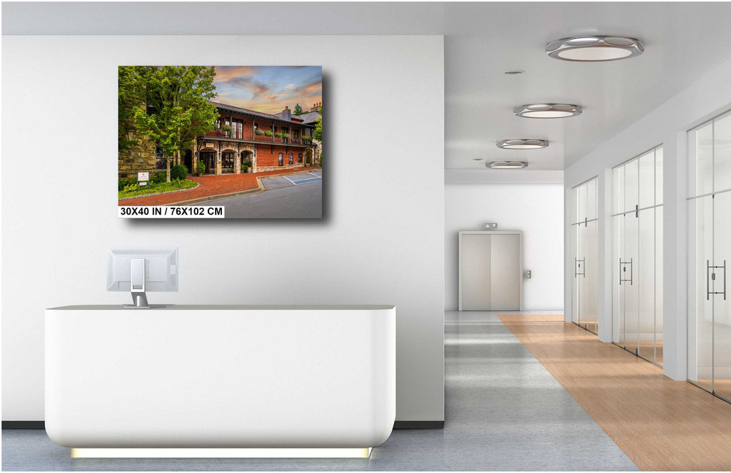 Tranquil Entry: Welcoming Vibes at the Spa Entrance of Old Edwards Inn Wall Art Metal Canvas Print Historic Highlands North Carolina