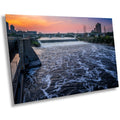 Saint Anthony Falls: Minneapolis Skyline, Mississippi River Photography Wall Art