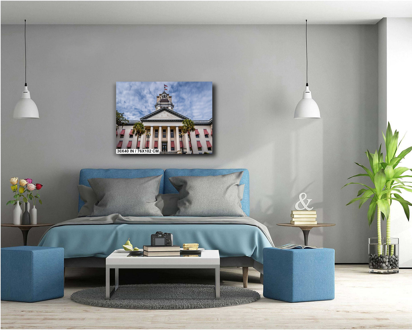 Tallahassee's Beacon: Florida State Capitol in Tallahassee, Florida Wall Art Metal Canvas Print Historic Architecture Home Decor