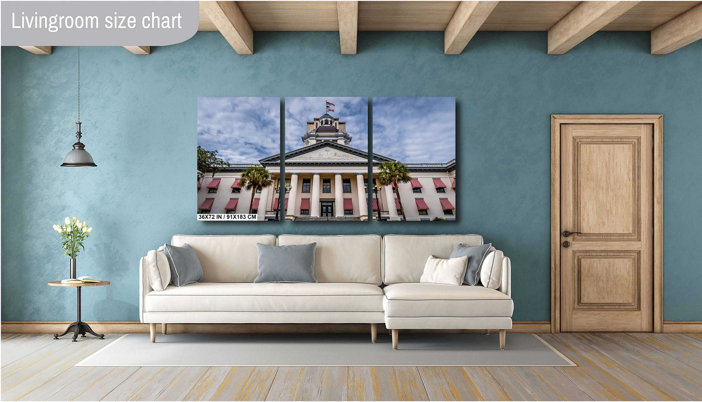 Tallahassee's Beacon: Florida State Capitol in Tallahassee, Florida Wall Art Metal Canvas Print Historic Architecture Home Decor