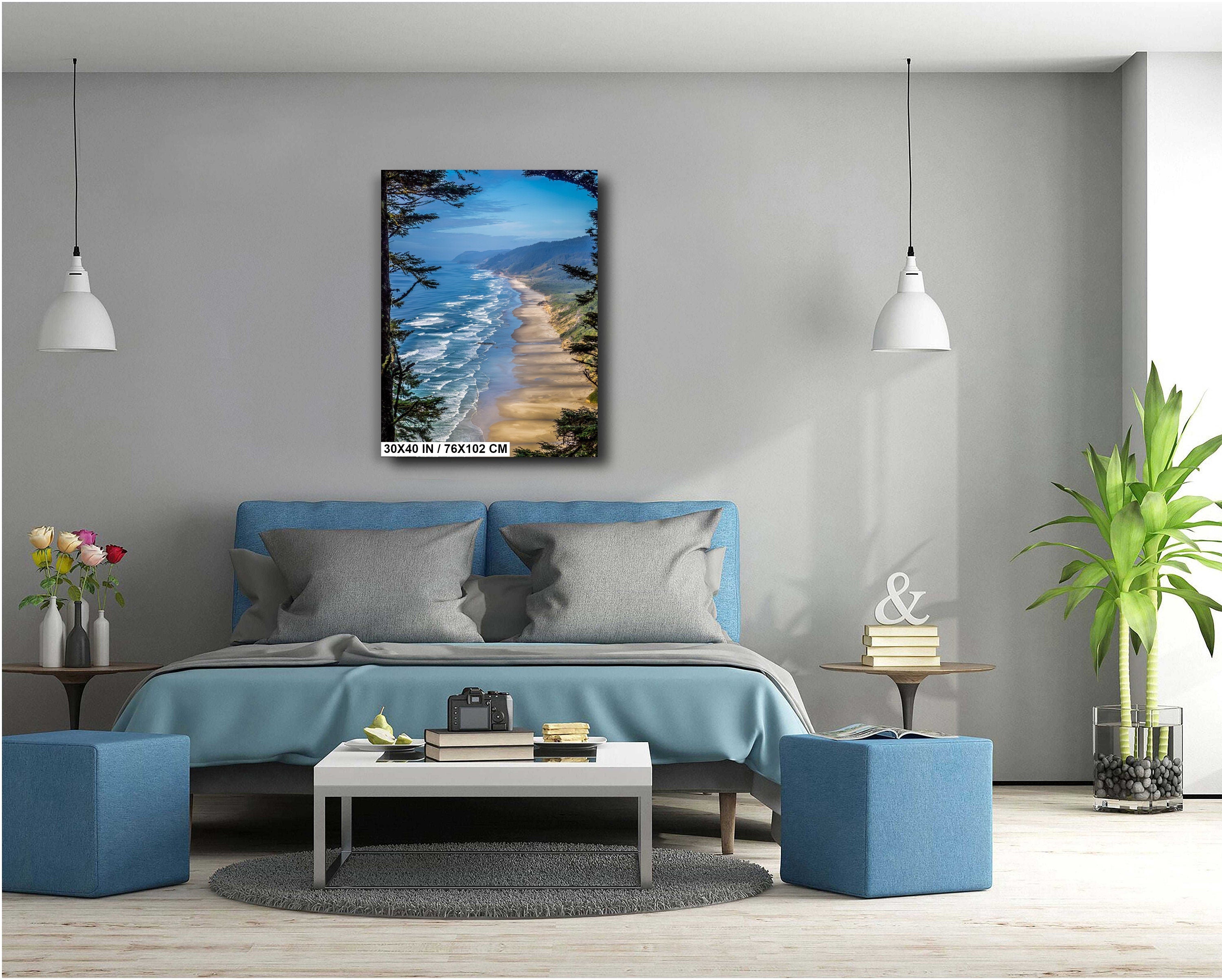 Oregon Shoreline Serenity: Hobbit Beach from Forest Canopy Wall Art Print Florence Photography