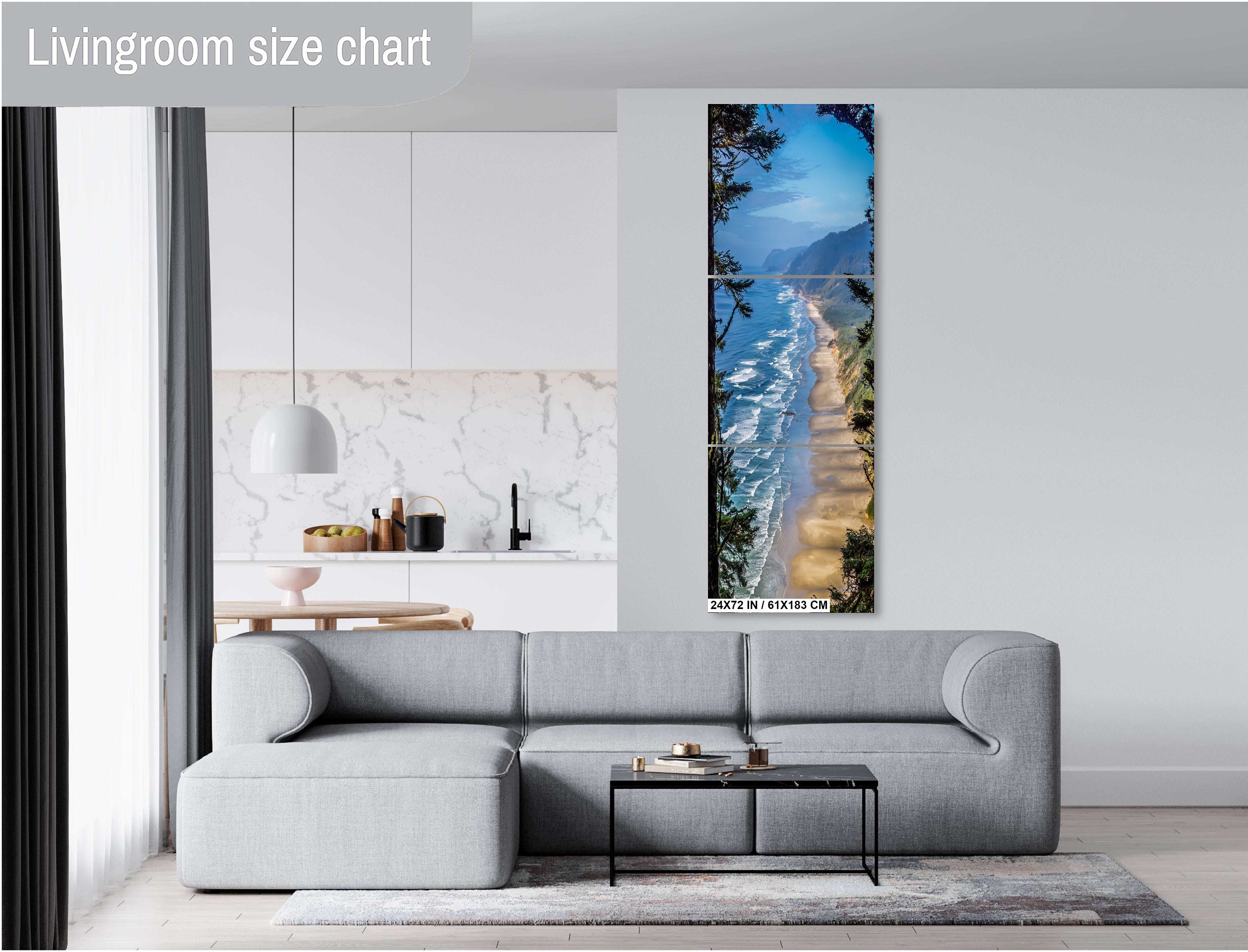 Oregon Shoreline Serenity: Hobbit Beach from Forest Canopy Wall Art Print Florence Photography