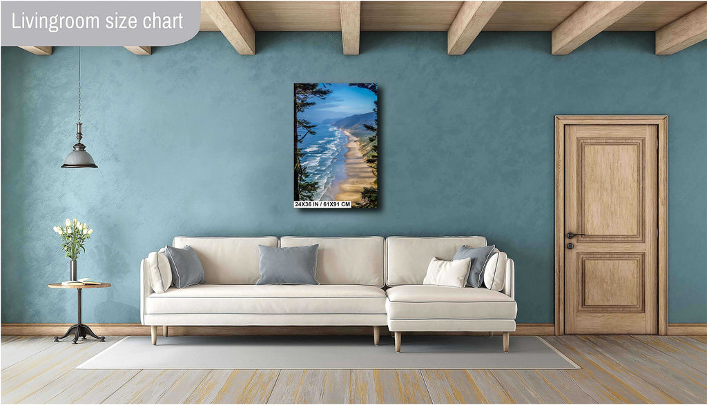Oregon Shoreline Serenity: Hobbit Beach from Forest Canopy Wall Art Print Florence Photography