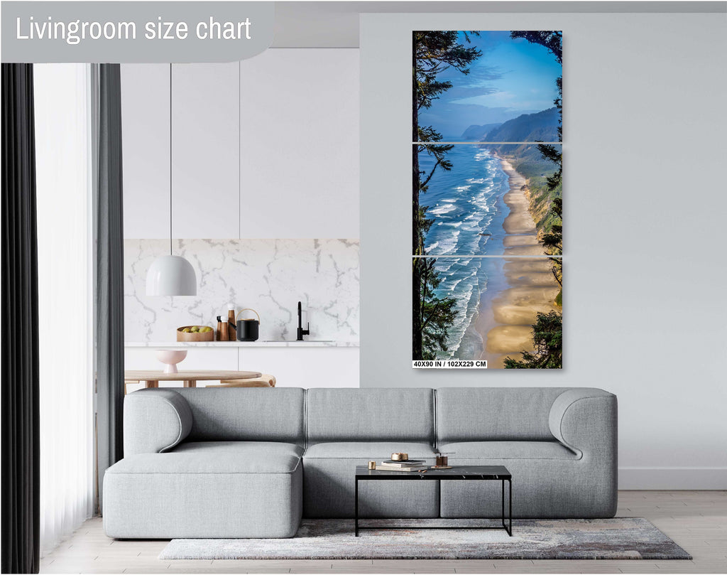 Oregon Shoreline Serenity: Hobbit Beach from Forest Canopy Wall Art Print Florence Photography