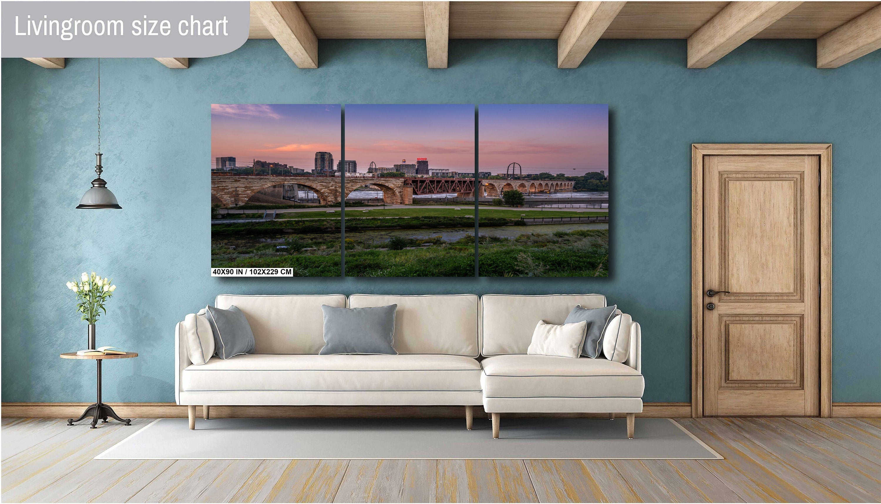 Stone Arch Bridge Minneapolis Sunset: Mill District Photography Wall Art