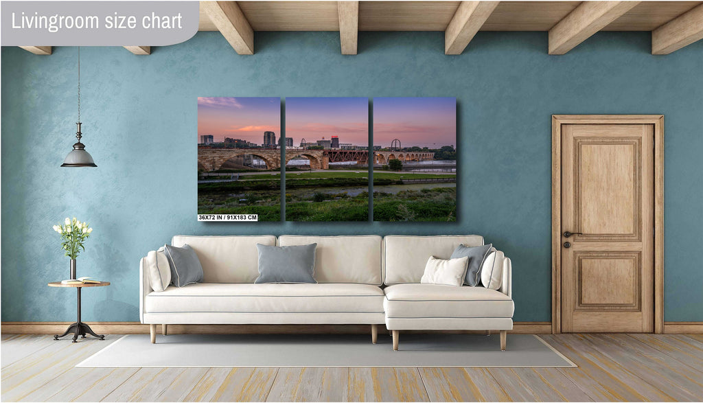 Stone Arch Bridge Minneapolis Sunset: Mill District Photography Wall Art