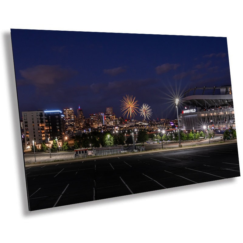 Denver Fireworks Wall Art – Broncos Stadium Decor | Mile High Fireworks Print Canvas