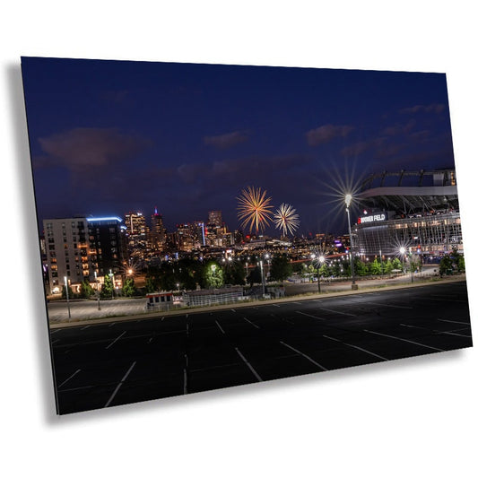 Denver Fireworks Wall Art – Broncos Stadium Decor | Mile High Fireworks Print Canvas