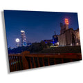 Minneapolis Night Skyline: Gold Medal Flour Mill, Super Moon Photography Wall Art