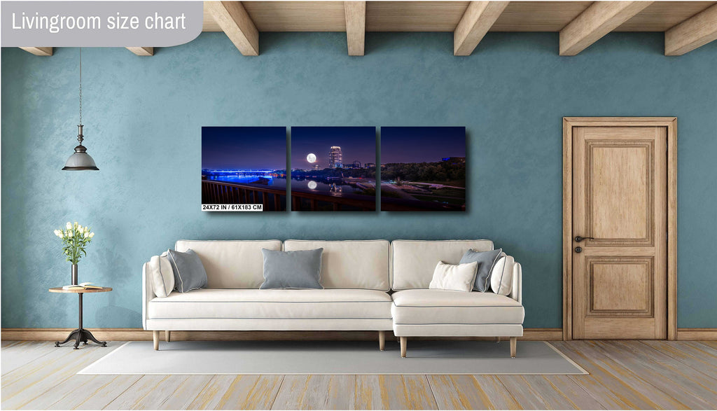 Minneapolis Super Moon: Downtown Minnesota Photography Wall Art