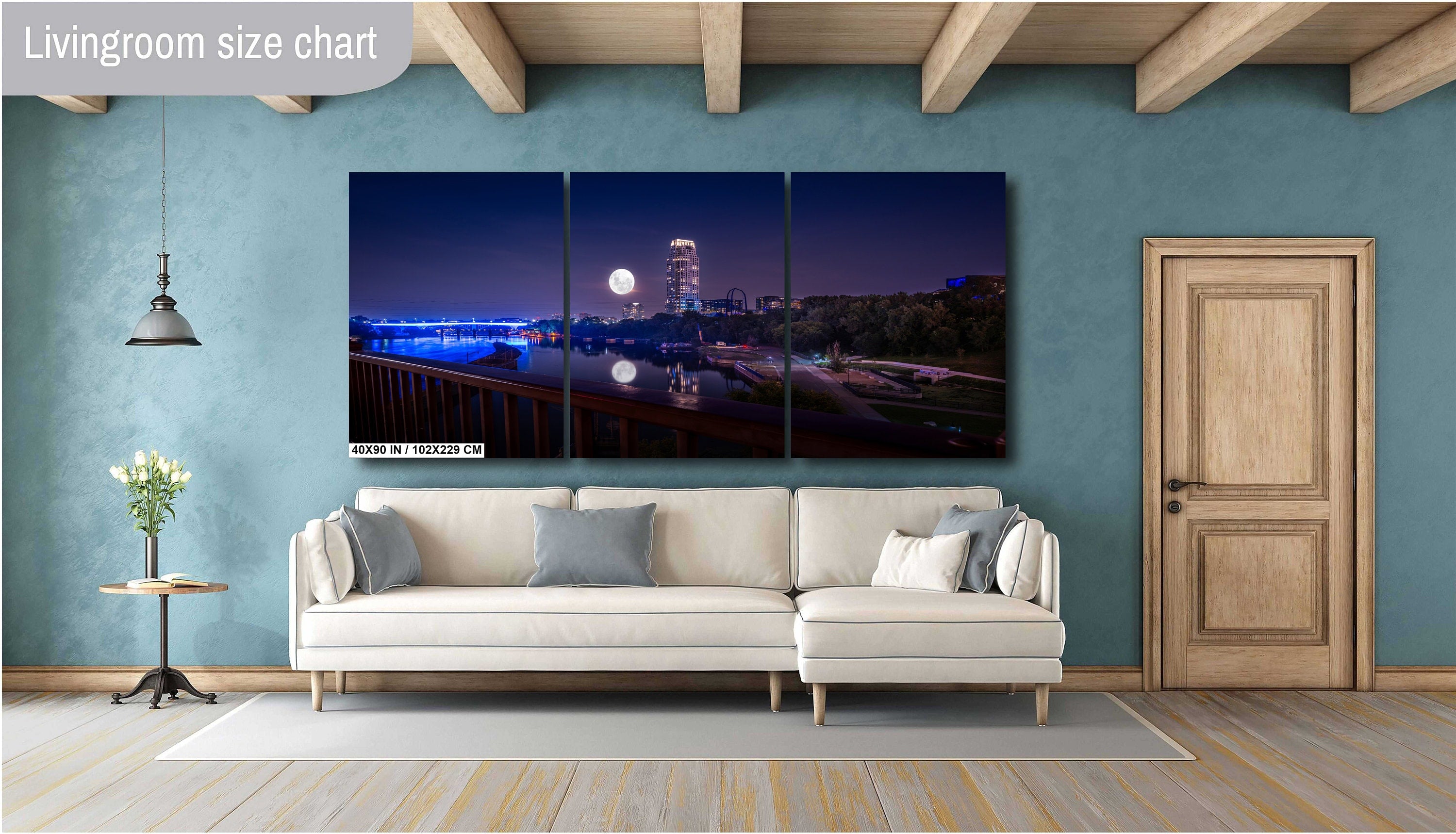 Minneapolis Super Moon: Downtown Minnesota Photography Wall Art