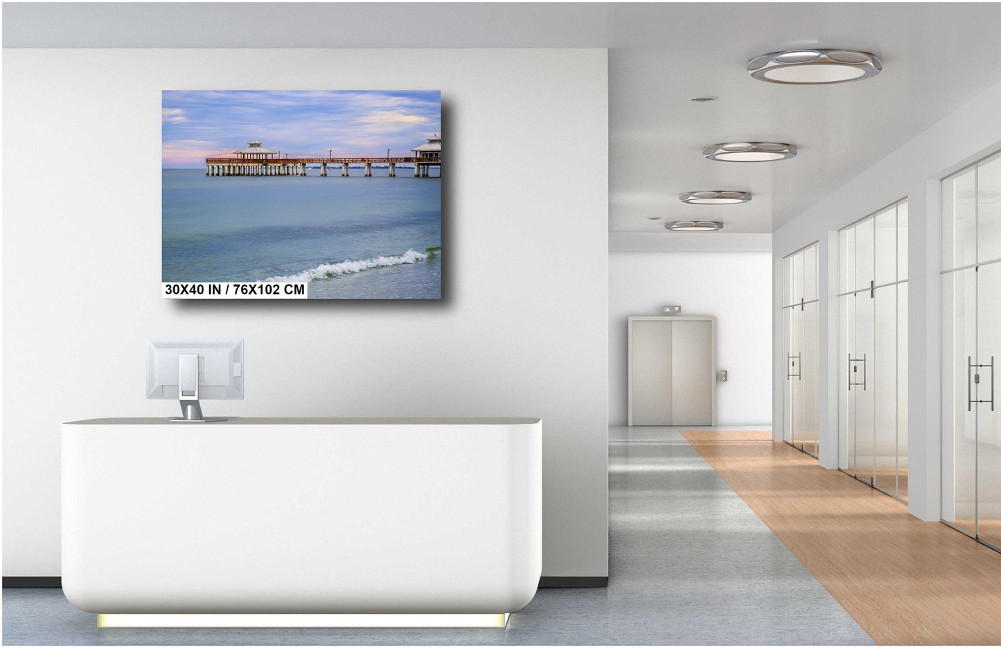 Before The Storm: Old Fishing Pier in Fort Myers Beach, Florida Wall Art Metal Acrylic Print Florida Seascape Home Decor