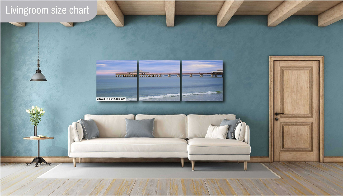 Before The Storm: Old Fishing Pier in Fort Myers Beach, Florida Wall Art Metal Acrylic Print Florida Seascape Home Decor