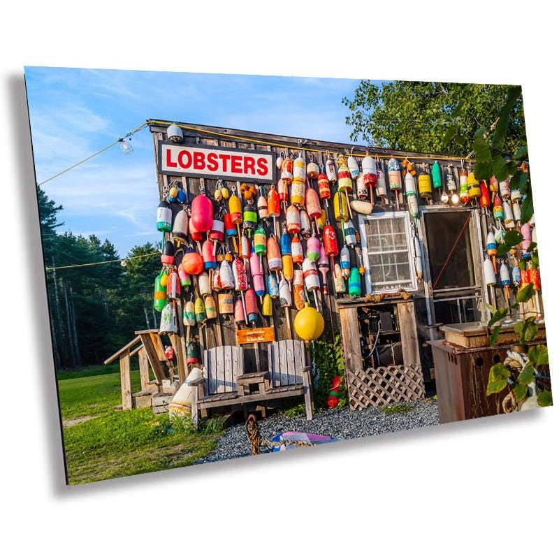 Bar Harbor Maine Print: Happy Clam Shack with Colorful Buoys