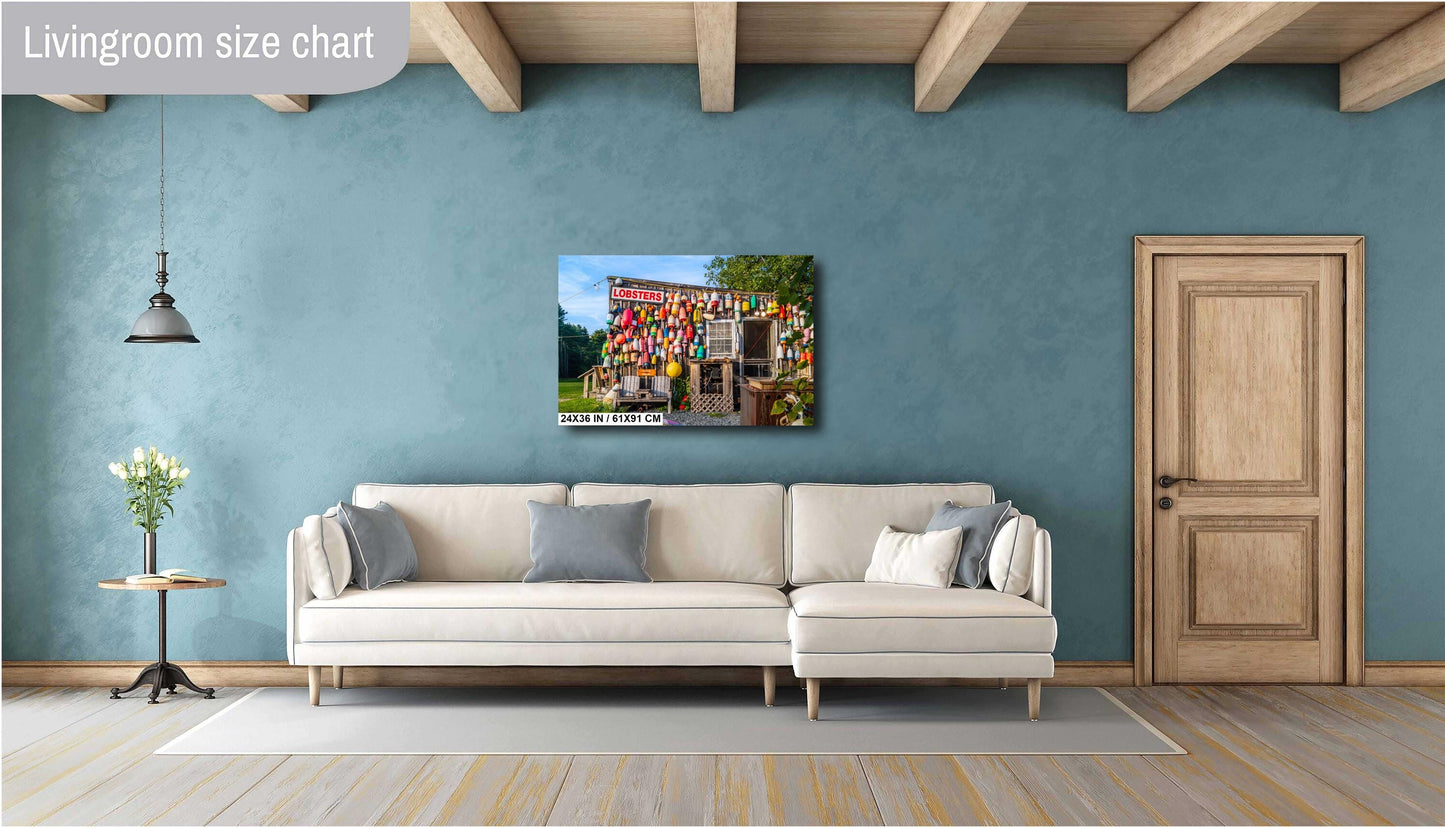 Happy Clam Shack Wall Art - Bar Harbor Coastal Photo Print | Vibrant Nautical Decor