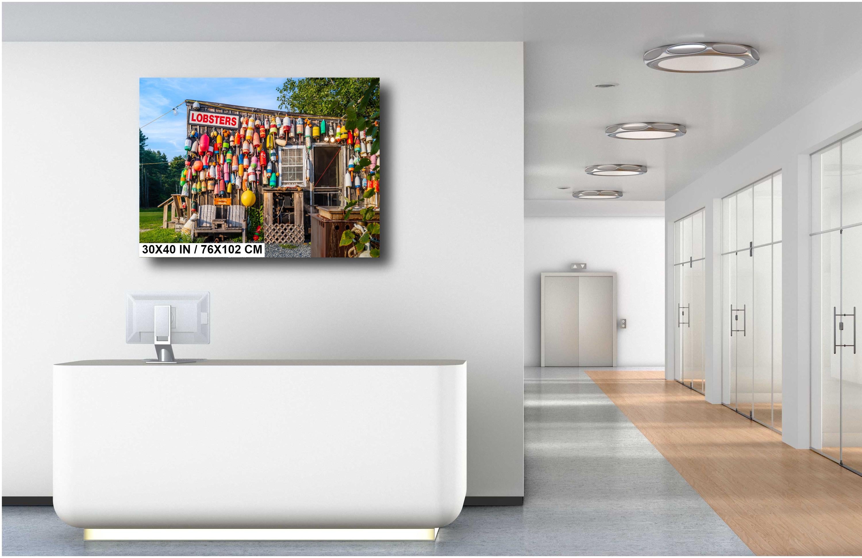Bar Harbor Maine Print: Happy Clam Shack with Colorful Buoys