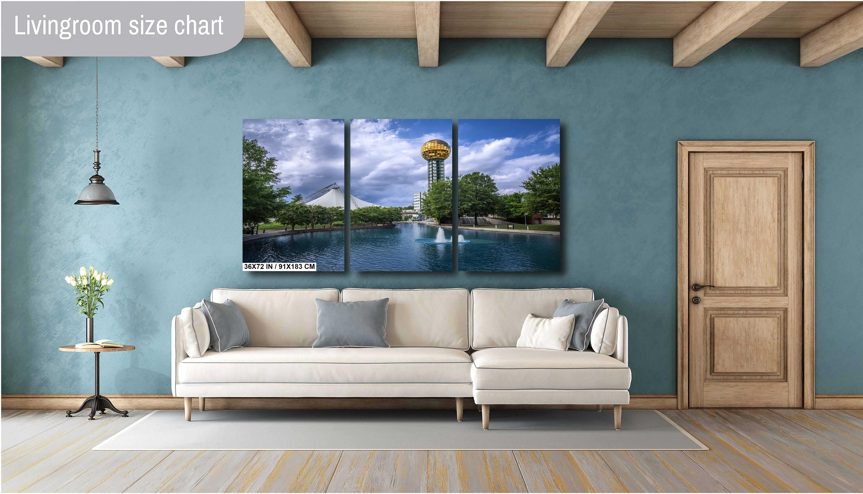 Knoxville World’s Fair Park: Sunsphere Fountain Tennessee Amphitheatre Wall Art Metal Canvas Print Historical Landmark
