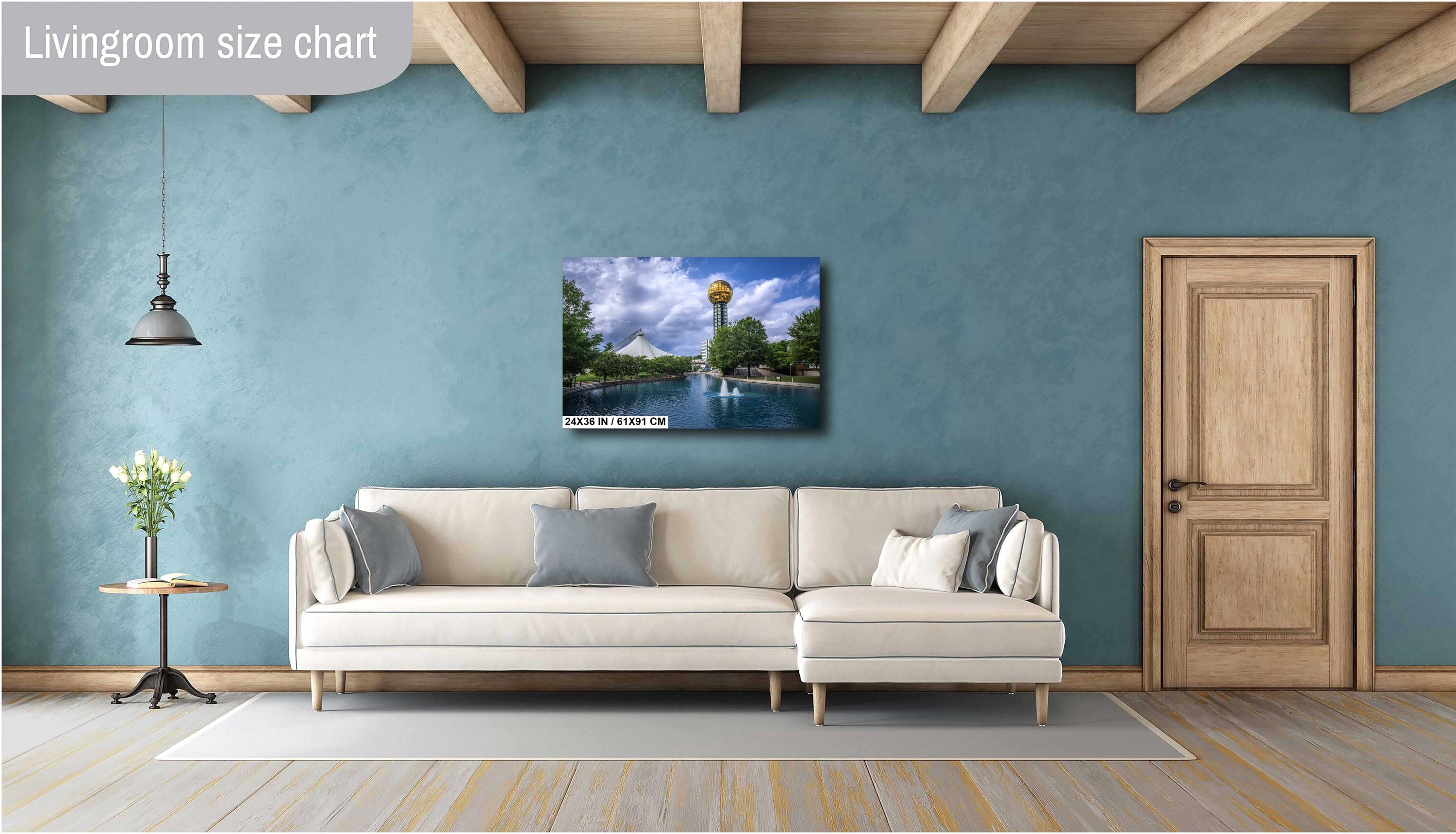 Knoxville World’s Fair Park: Sunsphere Fountain Tennessee Amphitheatre Wall Art Metal Canvas Print Historical Landmark