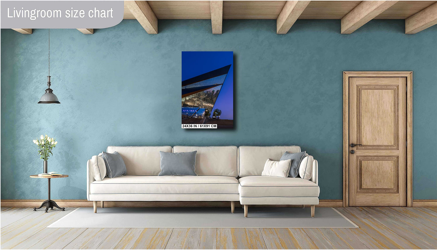 U.S. Bank Stadium Wall Art - Minnesota Vikings Decor | Glass Structure Photo Print