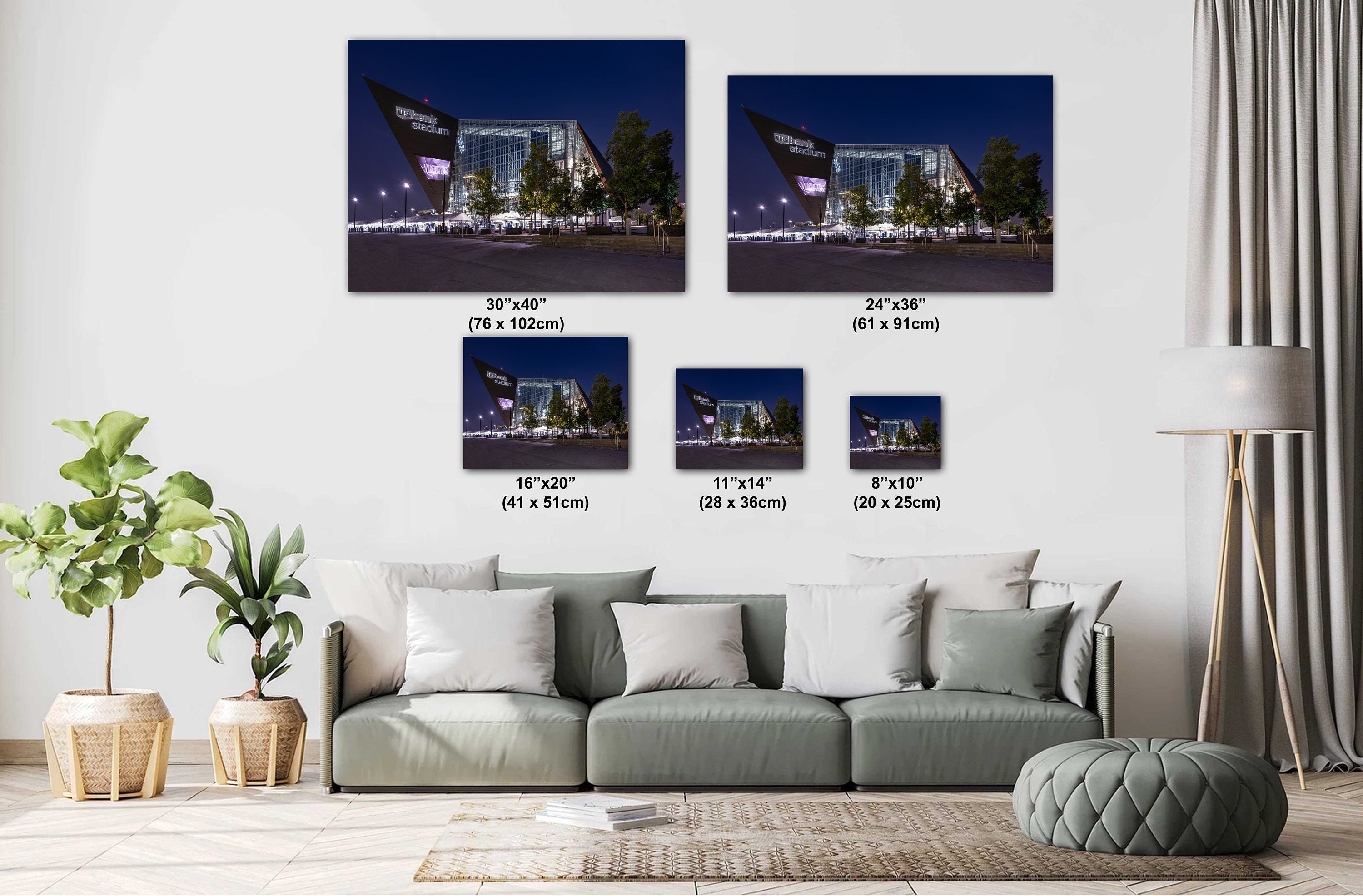 Vikings Stadium Night: Minneapolis Downtown Photography Wall Art