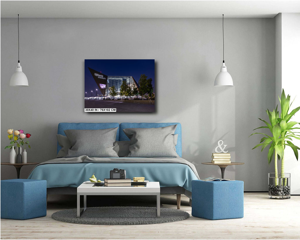 Vikings Stadium Night: Minneapolis Downtown Photography Wall Art