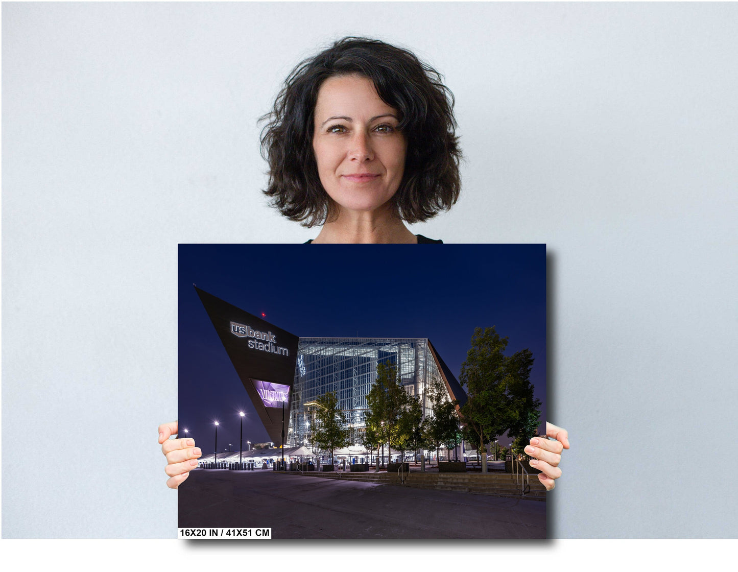 Vikings Night Light – U.S. Bank Stadium Glowing Minneapolis Wall Art Print