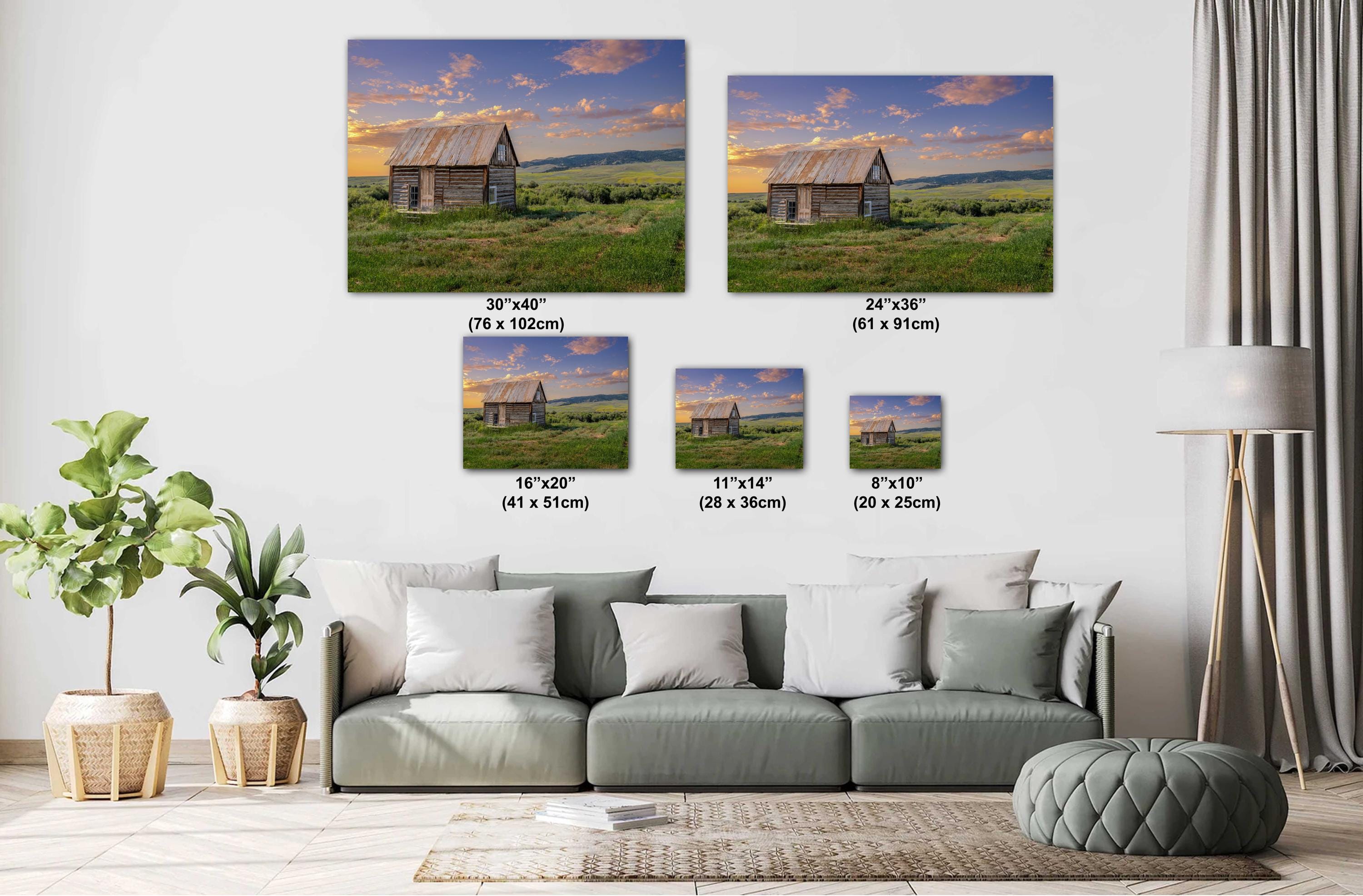 Montana Homestead Print: Rustic Wooden House, White Sulphur Springs Wall Art