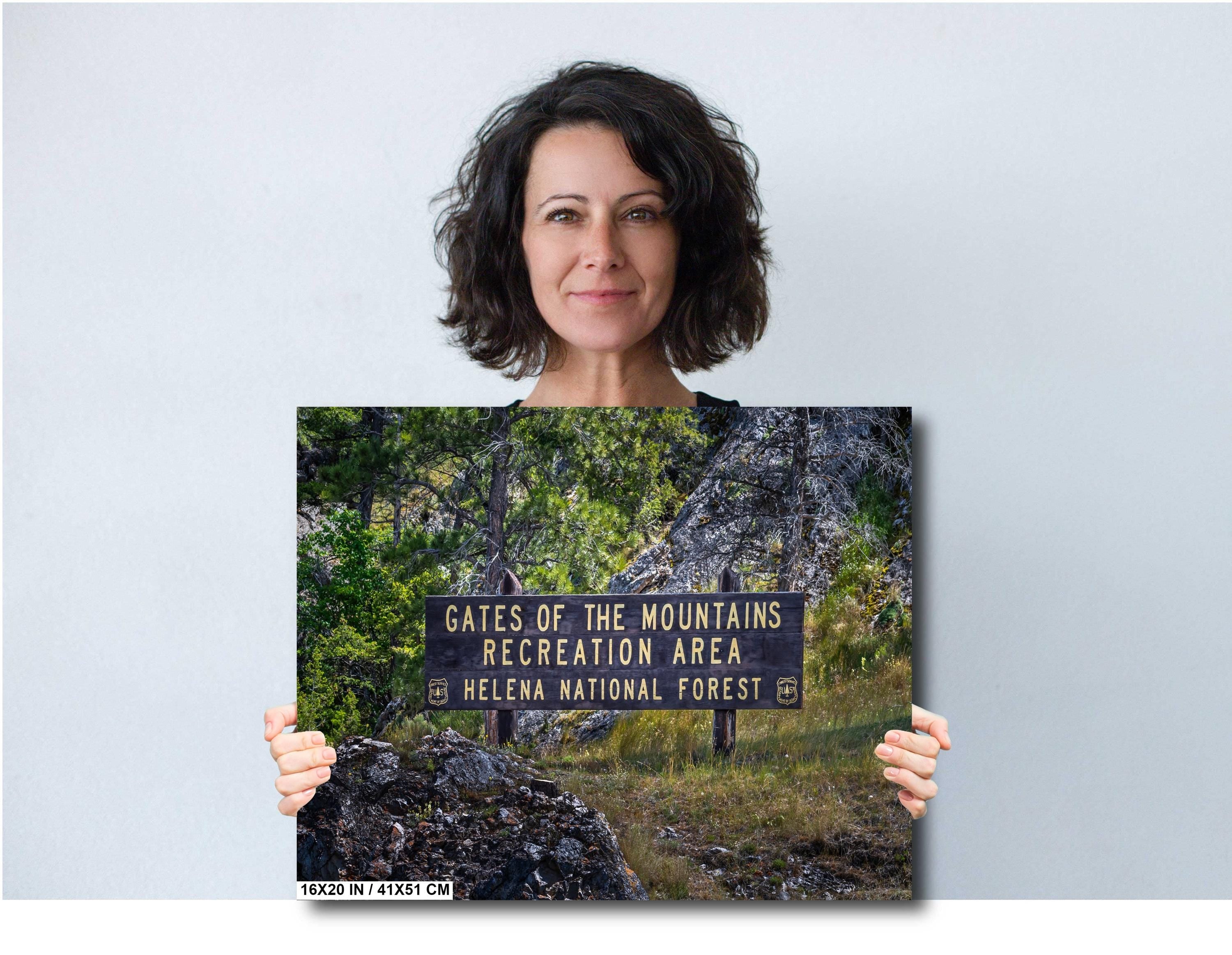 Gates of the Mountains Montana Sign: Helena National Forest Wall Art Print
