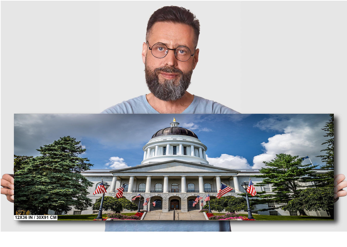 Maine State House Wall Art – Augusta Maine Landmark Photography | Patriotic Home Decor