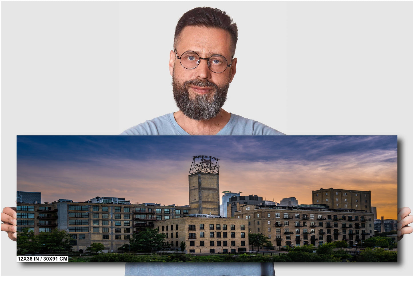 Minneapolis North Star Blankets Sign: Cityscape Photography Wall Art