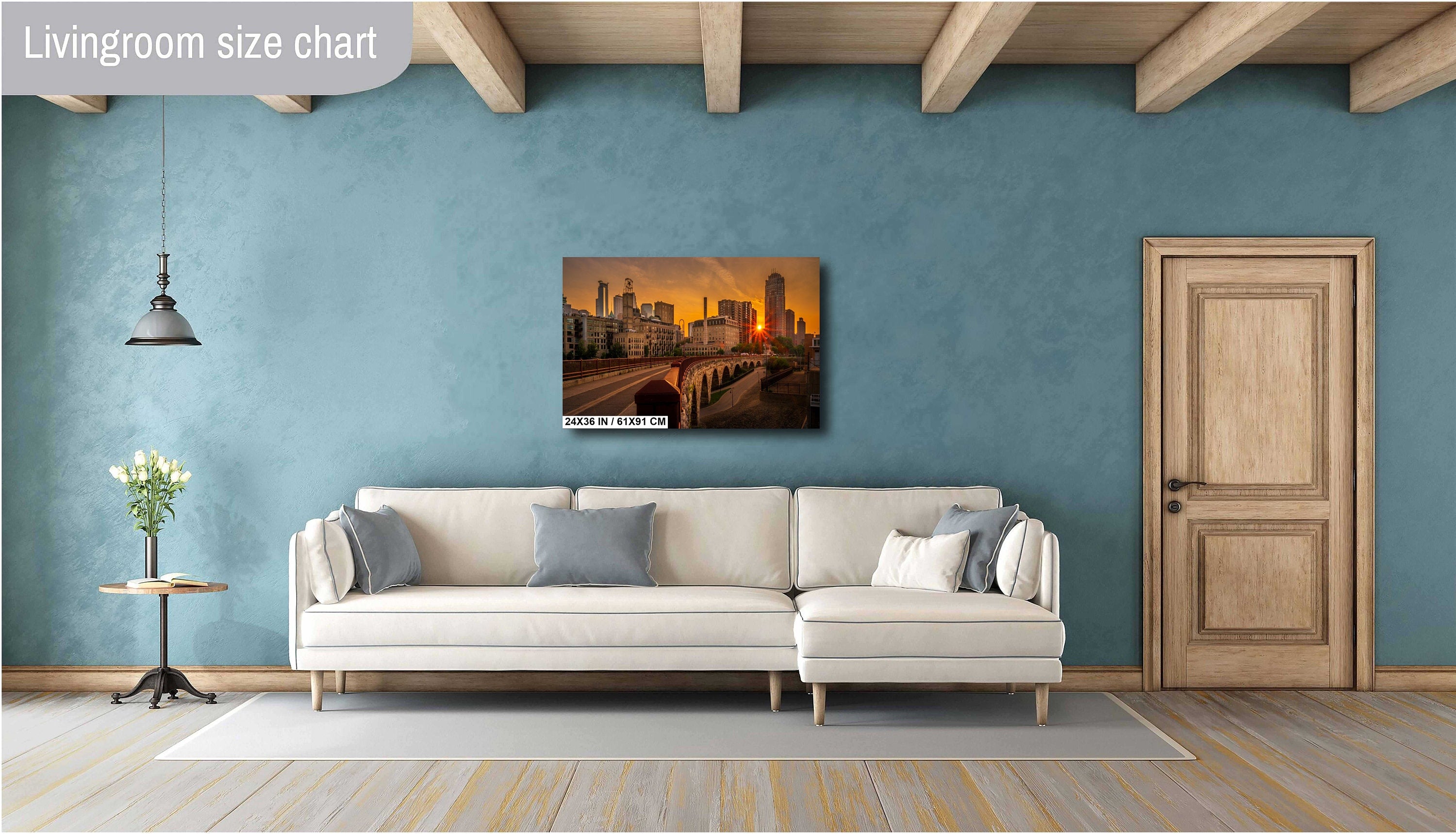 Minneapolis Old Stone Arch Bridge Sunset: Downtown Photography Wall Art