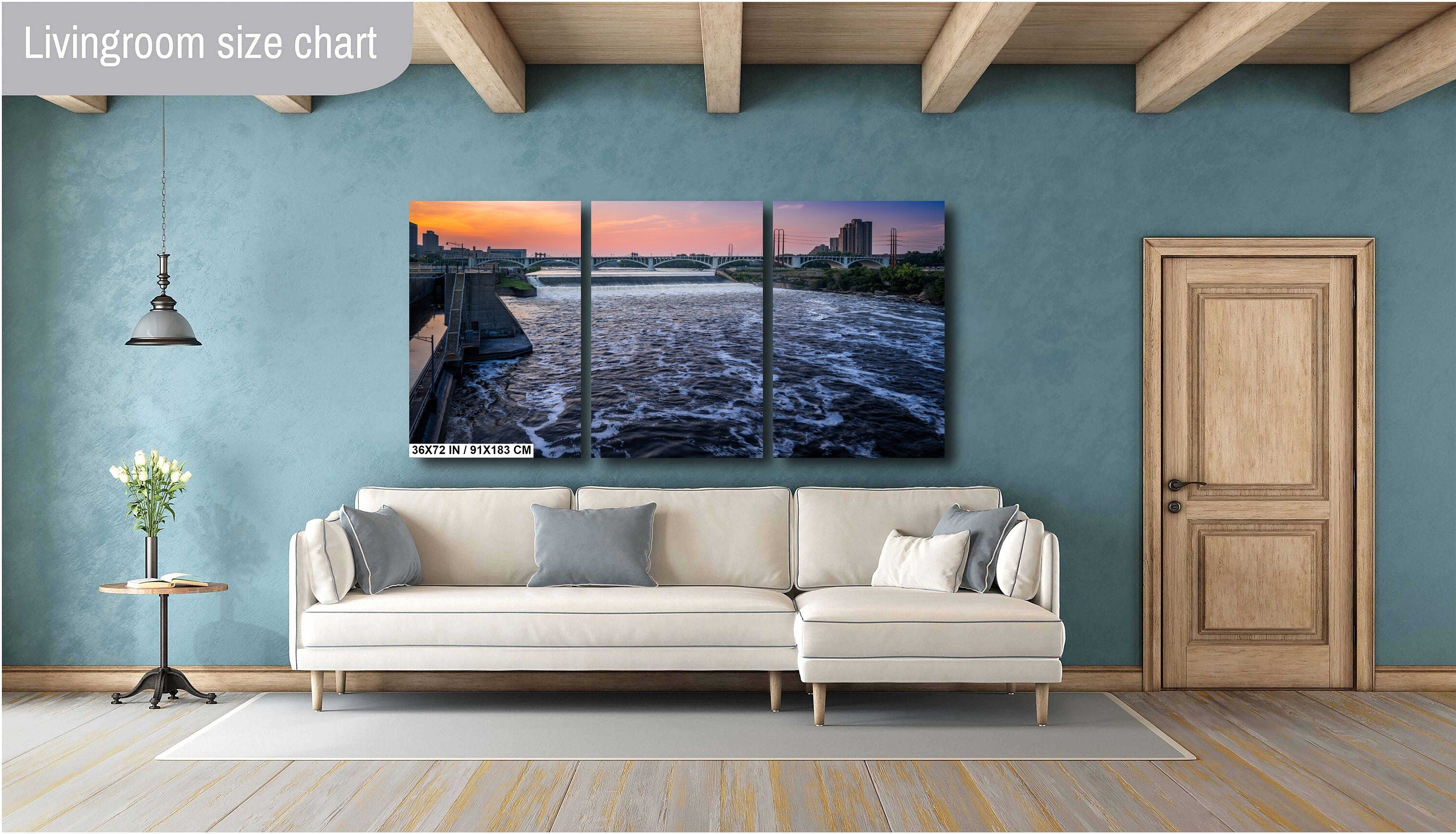 Saint Anthony Falls: Minneapolis Skyline, Mississippi River Photography Wall Art