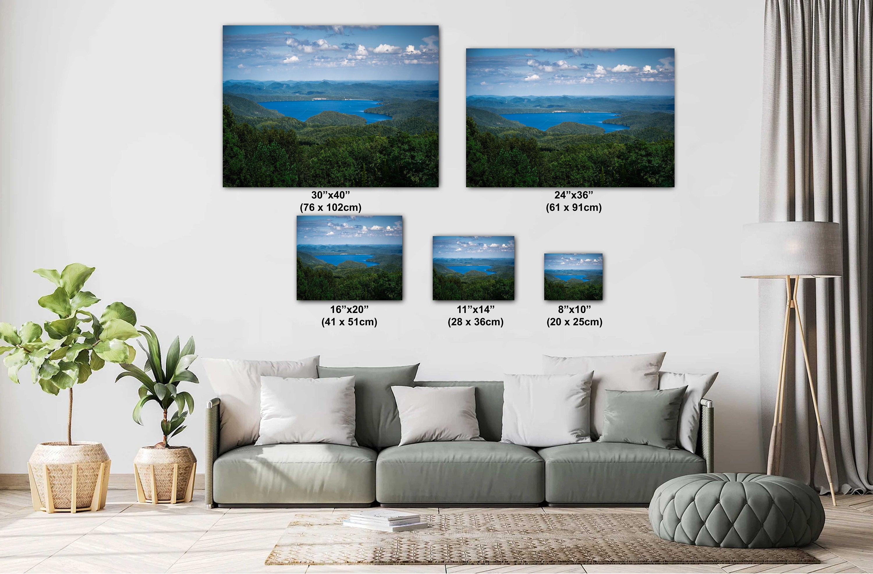 Blue Ridge Mountains Overlooking Lake Jocasee: North Carolina Wall Art Print Photography Home Decor Aluminum/Acrylic/Metal/Canvas